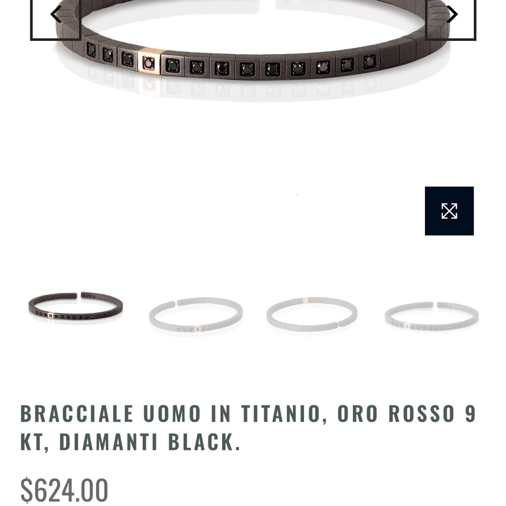 Titanium Men's Bracelet with Black Diamonds